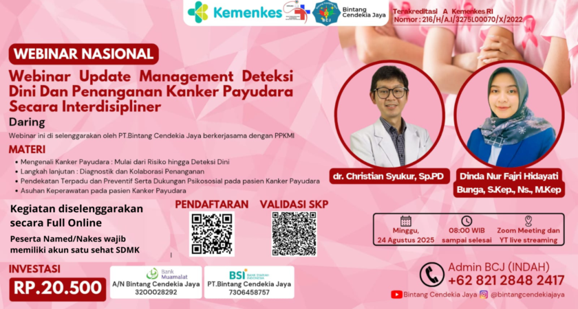 Webinar Update Management Deteksi Dini Dan Penanganan Kanker Payudara Secara Interdisipliner Angkatan 1