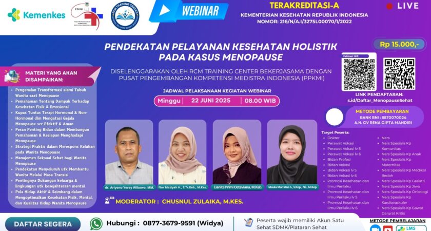 Webinar Pendekatan Pelayanan Kesehatan Holistik pada Kasus Menopause Angkatan 1