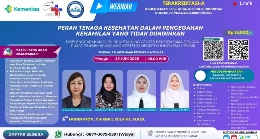 Webinar Peran Tenaga Kesehatan Dalam Pencegahan Kehamilan Yang Tidak Diinginkan Angkatan 1