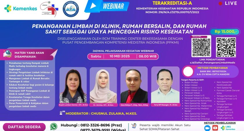 Webinar Penanganan Limbah di Klinik, Rumah Bersalin, dan Rumah Sakit sebagai Upaya Mencegah Risiko Kesehatan Angkatan 1