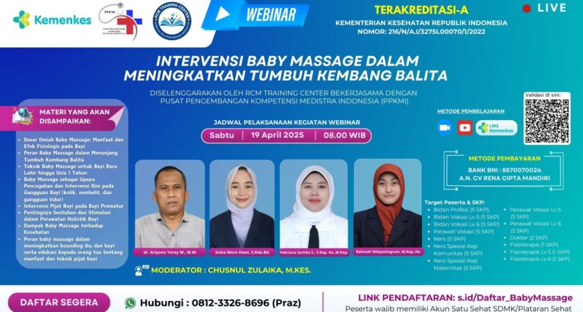 Intervensi Webinar Baby Massage dalam Meningkatkan Tumbuh Kembang Balita Angkatan 1