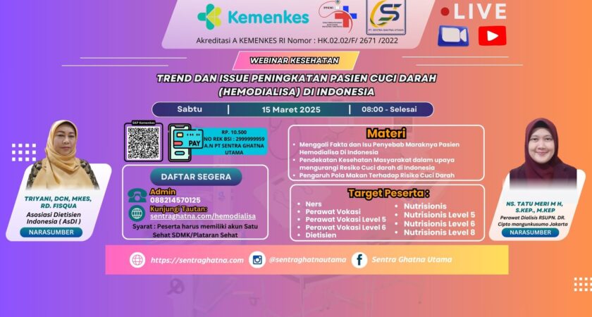 Webinar Trend Dan Issue Peningkatan Pasien Cuci Darah (Hemodialisa) Di Indonesia Angkatan 1