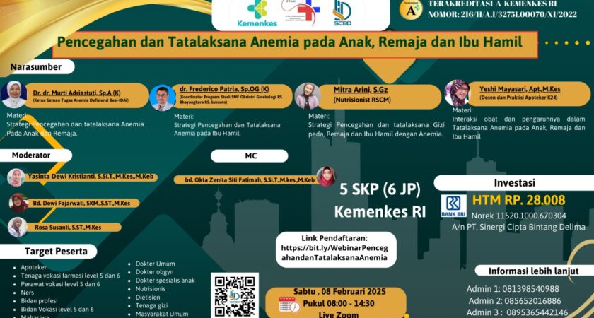 Webinar Pencegahan dan Tatalaksana Anemia pada Anak, Remaja dan Ibu Hamil