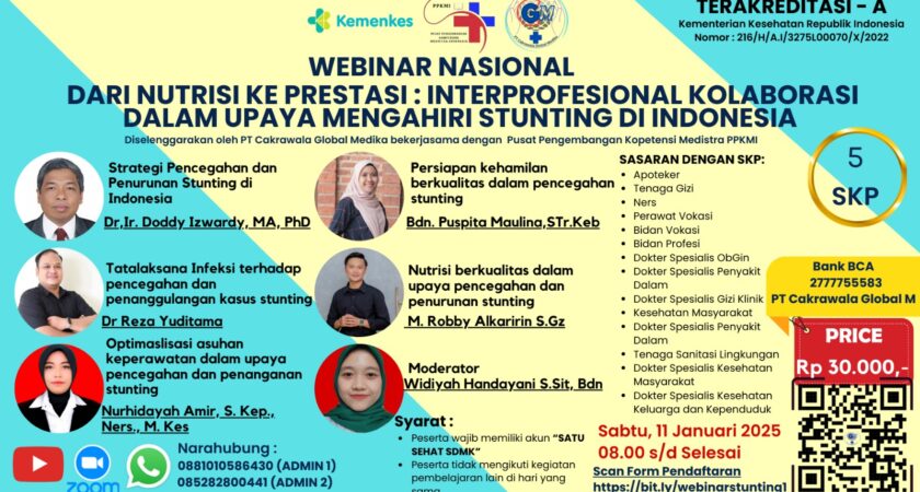 Webinar Dari Nutrisi ke Prestasi Interprofesional Kolaborasi dalam Upaya Mengahiri Stunting di Indonesia