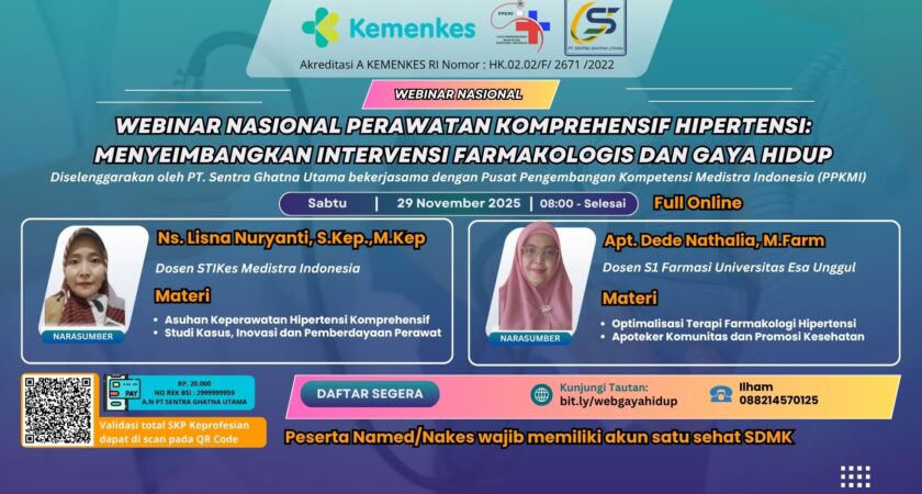 Webinar Nasional Perawatan Komprehensif Hipertensi: Menyeimbangkan Intervensi Farmakologis dan Gaya Hidup Angkatan 1
