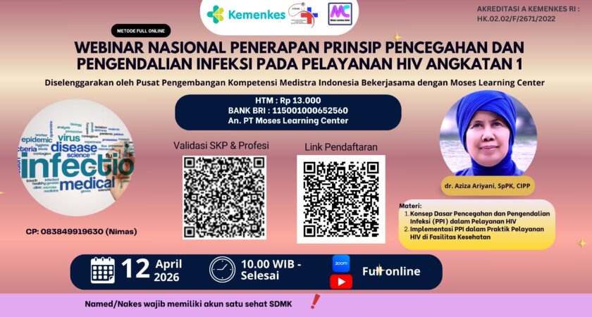 Webinar Nasional Penerapan Prinsip Pencegahan dan Pengendalian Infeksi pada Pelayanan HIV Angkatan 1