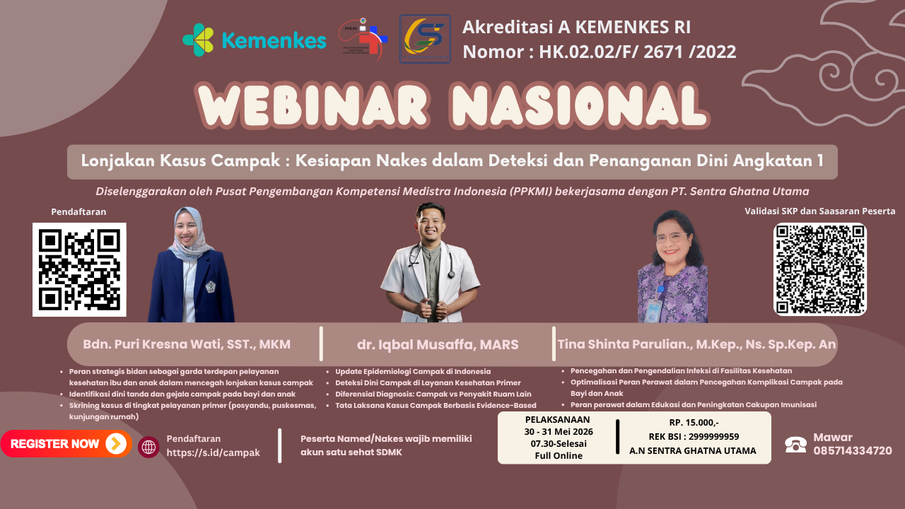 Webinar Nasional Lonjakan Kasus Campak : Kesiapan Nakes dalam Deteksi dan Penanganan Dini Angkatan 1