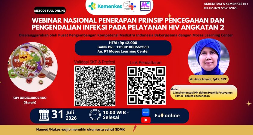Webinar Nasional Penerapan Prinsip Pencegahan dan Pengendalian Infeksi pada Pelayanan HIV Angkatan 2