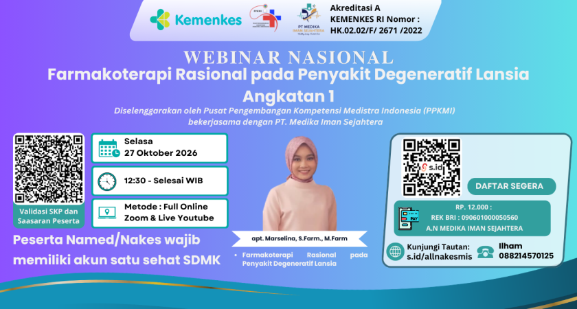 Webinar Nasional Farmakoterapi Rasional pada Penyakit Degeneratif Lansia
