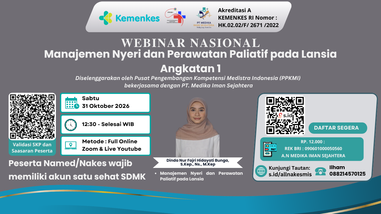 Webinar Nasional Manajemen Nyeri dan Perawatan Paliatif pada Lansia